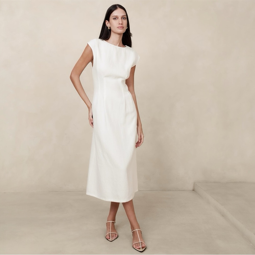 NWT Banana Republic LINA LINEN MIDI DRESS